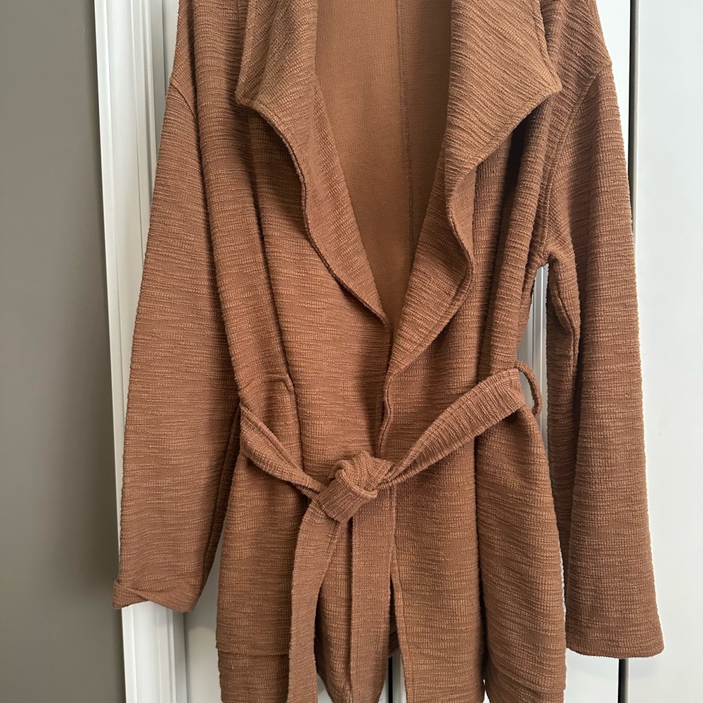 Steve Madden Brown Cardigan Sweater with Waterfall Front